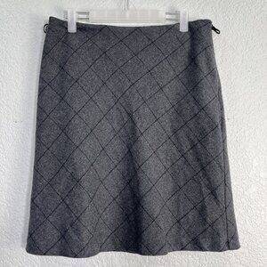 35th & 10th Skirt Women 11 Gray Wool Blend‎ Diamond A-Line Mod Academia 90s Goth